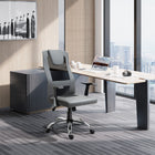 Vinsetto High Back Mesh Computer Desk Chair with Armrests - Grey-Tilt tension knob and pull handle controls tilt and the rate and ease of tilt