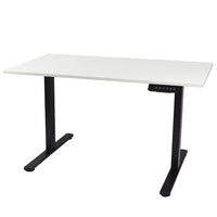 Ezywork Dual Motor Electric Height Adjustable Standing Desk - 48" x 24" - Black Frame / White Table Top-Eletric with DUAL MOTOR