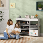 Qaba Toy Storage Organizer with 11 Removable Boxes - White-Includes 9 small boxes and 2 large boxes for flexible storage
