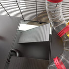 PawHut Hamster Cage with Deep Glass Bottom & Tunnel Tube System-Bottom KT board is shock absorbent, promoting stability