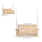 Outsunny 2-Seater Porch Swing with Cup Holder & Chains for Garden Yard - Natural-Cup holder on each side of the armrests for placing your drinks
