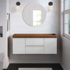 Modway Render 48" Single Sink Compatible Bathroom Vanity Cabinet - White/Walnut-MDF and Particleboard