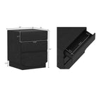 Manhattan Comfort Ardea 20" Contemporary 3-Drawer Nightstand - Black-Three Storage Drawers: Offers generous space to keep everyday essentials neatly organized