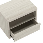 Manhattan Comfort Navis 26" Contemporary 1-Drawer Nightstand - Whitewashed Oak-Available in three versatile finishes: Natural Oak, Charcoal Grey, and Whitewashed Oak to suit different décor styles