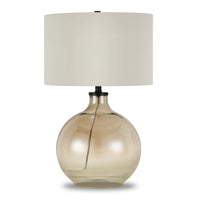 Hudson&Canal Laelia 24.75" Tall Table Lamp with Fabric Shade - Gold Luster Glass/White-Coastal design for your living room, workspace, or bed side table