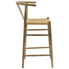 Modway Amish Wood Bar Stool - Weathered Gray Teak-Foot Bar Supports
