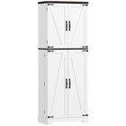 HOMCOM 64" H Kitchen Pantry Cabinet with Adjustable Shelves - White-Ten shelves and eight spice racks maximise storage space 