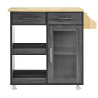 Modway Culinary Kitchen Cart With Spice Rack - Charcoal Natural-Assembly Required
