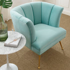 Modway Veronica Channel Tufted Performance Velvet Armchair - Mint-Performance Velvet Upholstery