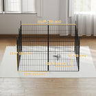 PawHut 8 Panels Dog Playpen Pet Playpen Dog Fence Folding 23.6" High - Black-Connect multiple sets of this dog pen to create a larger play area