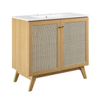 Modway Soma 36" Bathroom Vanity - Oak/White-MDF and Particleboard