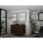 Manhattan Comfort Rockefeller 35.24" Mid-Century Modern Dresser - Brown-Choose Your Handle Design When the Product is at Your Home! Option for Cut-Out Edge Handle, or Flush Design Look.