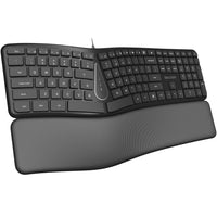 Delton KB250 Ergonomic Keyboard - Black-This wired ergonomic keyboard is meticulously engineered to ensure exceptional durability and long-lasting comfort