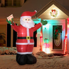 Outsunny 8' Lit Inflatable Santa Claus Holding Sign of Blessings Christmas Decoration-Deflates for easy storage (when you're not dazzling your neighbours) 