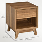 HOMCOM Bedside Table for Bedroom - Walnut-The four wooden legs make them stronger and firm