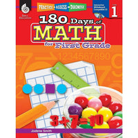 Shell Education Practice, Assess, Diagnose (SEP50804) : 180 Days Of Math Book - Grade 1-Ages 6 and grade 1st