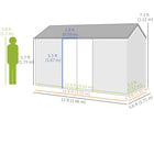 Outsunny Metal Garden Storage Shed with Lockable Door - 12' x 5.5' - Dark Grey-Includes four vents and a window for air and light
