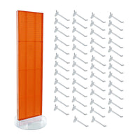 Azar Revolving Studio Base Pegboard Floor Stand - 60" x 16" - Orange-Includes a T-strip sign holder that can be attached to the top of the pegboard display