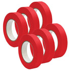 DSS Distributing Premium Grade Masking Tape - 1" x 55 yds - Red - 6 Rolls-Perfect for school, home and office