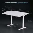 MotionGrey Ultra Electric Adjustable Standing Desk with Tilting Desktop - 55.1 in - White-Tilting desktop lets you change the work-surface angle for reading, writing or device use