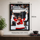 Frameworth Taylor Hall 20" H x 29" W Framed Canvas Carolina Hurricanes 2026 Stanley Cup Champions Framed Canvas - Officially Licensed NHL/NHLPA-7