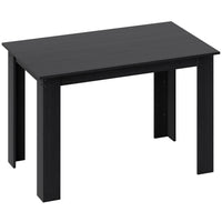 HOMCOM 47" Modern Dining Table with Wood Effect - Black-Sleek melamine-faced wood grain finish with light water resistance for daily use