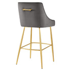 Modway Discern Performance Velvet Bar Stool - Gray-Decorative Handle