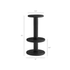 Modway Neo 15" Round Patio Wood Bar Stools - Black-Wire Brushed Finish
