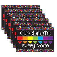 Ashley Productions Smart Poly Computer Mouse Pad - Celebrate Every Voice - 6 Pack-Start your day on the right note with these stylish and functional accessories that feature inspiring quotes and positive sayings.
