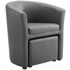 Modway Divulge Armchair and Ottoman - Grey-Wooden frame and foot caps
