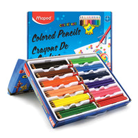 Maped Colour'Peps Triangular Coloured Pencils - 240 Pack-Innovative School Pack locks closed for storage and features a handle for easy transport
