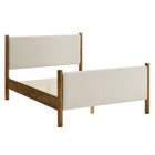 Modway Maven Full Size Fabric Upholstered Platform Bed - Ivory Walnut-Wooden Bed Frame