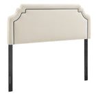 Modway Magnolia Stain-Resistant Performance Velvet Full Size Headboard - Alabaster/Cadet Blue-Stain-Resistant Performance Velvet Upholstery