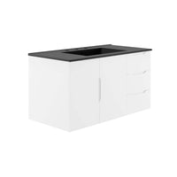 Modway Vitality 36" Bathroom Vanity - White/Black-Modern Bathroom Vanity