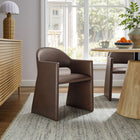 Modway Talia Vegan Leather Dining Armchair - Espresso-Wide Angular Armrests
