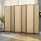 HOMCOM 6 Panel Handwoven Freestanding Room Divider for Bedroom - Brown-Overall Dimension: 106.3" L x 0.8" W x 70.9" H (270 x 2 x 180 cm) 
