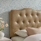 Modway Annabel Faux Leather Twin Headboard - Toast-7 Adjustable Mount Positions