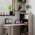 HOMCOM 47.2" Modern Computer Desk with Storage Shelves - Oak-Colour: Oak 