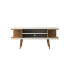 Manhattan Comfort Utopia Off White/Maple Cream TV Stand,, 53.14"W (19651)-Free Standing TV Stand for Living Room and Bedroom use.