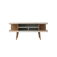 Manhattan Comfort Utopia Off White/Maple Cream TV Stand,, 53.14"W (19651)-Free Standing TV Stand for Living Room and Bedroom use.