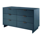 Manhattan Comfort Granville 55.04" Modern Double Wide Dresser - Midnight Blue-Recommended for up to 50 inch TV.