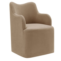 Modway Cordelle Linen Blend Swivel Dining Chair - Almond-Swivel Dining Chair