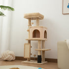 PawHut 41" Cat Tree with Scratching Posts, Bed and Condo - Beige-Colour: Beige 