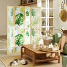HOMCOM 4 Panel Freestanding Room Divider for Bedroom - Natural and Green-Pine wood frame and non-woven fabric for a minimalist look 
