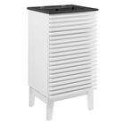 Modway Render 18" Bathroom Vanity - White/Black-Mid-Century Modern Style