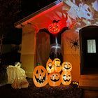 HOMCOM 9' Inflatables Pumpkin Ghost Halloween Decoration-Waterproof polyester cloth (rated IP44) is suited for indoor and outdoor use