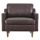 Modway Impart Genuine Leather Armchair - Brown-Weight Capacity: 331 lb