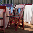 Flash Furniture HERCULES Series Mahogany Wood Folding Chair with Vinyl Padded Seat-Lightweight Design