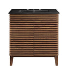 Modway Render 30" Bathroom Vanity - Walnut/Black-Particleboard and Laminate Construction