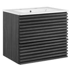Modway Render 24" Wall-Mount Bathroom Vanity - Charcoal/White-Mid-Century Modern Vanity